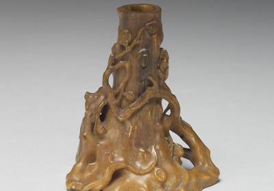 图片[2]-Carved rhinoceros horn incense holder in the shape of a plum tree, Qing dynasty, 18th century-China Archive